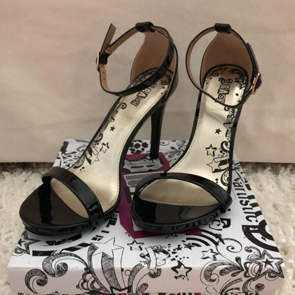 Brash Kailey Women's Black Elegant Diva Ankle Strappy Heels Size 10W - Picture 1 of 8